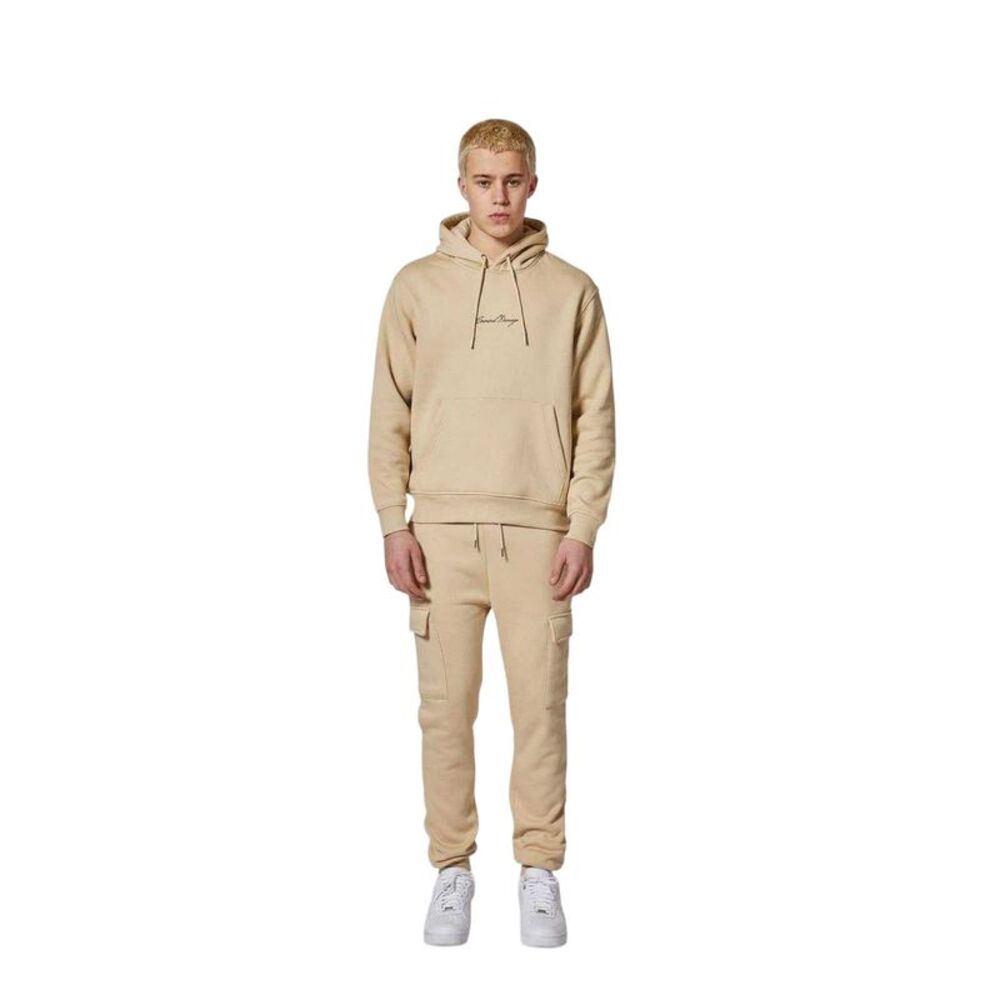 Criminal Damage Mens Logo Relaxed Fit Hoodie / Stone